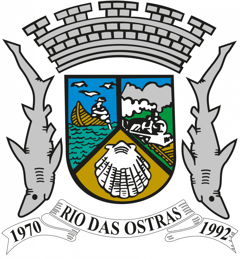 Brasão de Governo e ao lado o texto Prefeitura Rio das Ostras